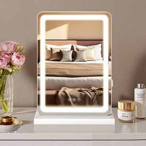 Specchio per Trucco LED 17x19 Pollici, Specchio da Toeletta Dimmerabile con 3 Modalità di Colore e Controllo Touch - Product Image 1