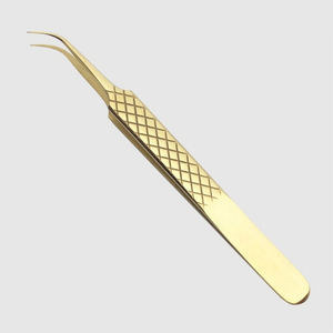 Nouvelles pinces à cils dorées courbées et robustes, couleur personnalisée, outils de beauté pour usage professionnel - Product Image 5