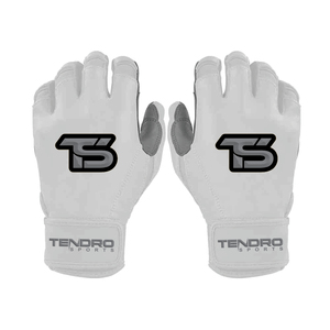 Gants de frappe en cuir blanc Tendro Sports, rembourrés, fermeture auto-agrippante, unisexe, pour adultes, pour l'entraînement - Product Image 1