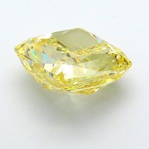Diamant de laboratoire CVD de 15,10 carats, jaune intense fantaisie, taille coussin carré, clarté VS1, coupe EX, pierre précieuse lâche, grand bijou jaune - Product Image 3
