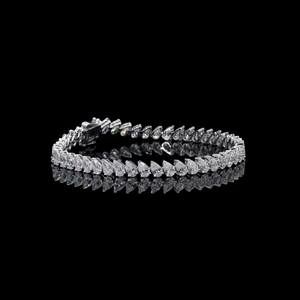 Pulsera de tenis de moissanita VVS de plata de ley 925 con corte de pera, joyería de lujo, proveedor mayorista - Product Image 3