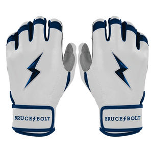 <b>Chrome</b> Series Short Cuff Batting Gloves Navy Softball Batting Gloves Infield Sports Soft Comfortable Design BRUCE BOLT - Product Image 1