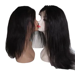 High Quality natural black hair silk base full lace wig hand tide 100% human, Human Hair 40Inch Long 10A Lace Front Wigs Vendors