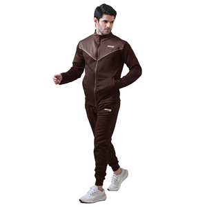 Survêtement décontracté en forme de V marron élégant survêtement de gymnastique personnalisé pour hommes survêtement de qualité supérieure vente chaude ensemble de vêtements de sport pour hommes vêtements de fitness - Product Image 1