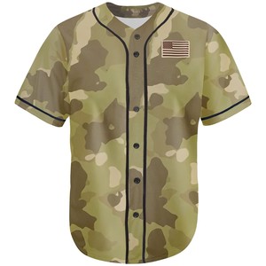 Camiseta de Béisbol/Sóftbol Personalizada con Camuflaje, Impresión en Serigrafía, Bordado 3D, Tejido Transpirable de Secado Rápido, Escote Corazón Completo - Product Image 5