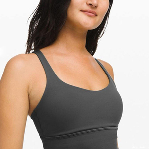 Sujetador Deportivo Ajustable sin Costuras con Soporte Alto y Estiramiento en Cuatro Direcciones, Diseño a Cuadros, para Mujer, Verano, Yoga, Fitness, Deportes al Aire Libre - Product Image 4