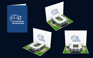 Tarjeta de Felicitación 3D Pop-Up de Veltins-Arena Gelsenkirchen, Impresión Digital, Papel con Barnizado Mate - Product Image 3
