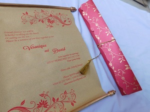 Invitaciones Elegantes con Diseño de Pergamino para Bodas, Celebraciones, Navidad - Papel Ecológico, Impresión a 2 Colores, OEM, Venta al Por Mayor, Calidad de Exportación - Product Image 2
