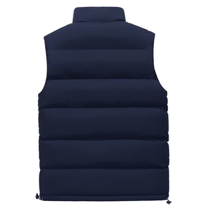 Chaleco acolchado para hombre, color azul marino, para exteriores, sin mangas, con cremallera, informal, con bolsillo, servicio OEM. - Product Image 2