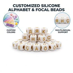 Oferta Especial: Cuentas de Silicona Cuadradas de 12mm Libres de BPA para Hacer Collares y Colgantes DIY con Letras del Alfabeto, Ideales para Bebés - Product Image 6