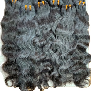 100% paquets de cheveux indiens vierges de qualité russe brute non transformés en vrac extensions humaines Double style de vague dessiné vendeurs en gros - Product Image 1