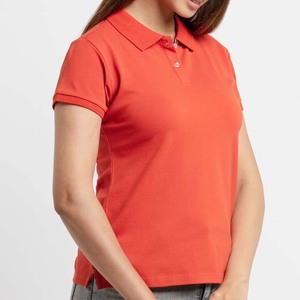 Women <b>Polo</b> Shirt Custom Made in Pakistan Slim Casual Fit <b>Orange</b> Golf T Shirt High Quality Knitted Comfortable Fabric Option - Product Image 3