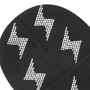 Venta de Fábrica al por Mayor: Gorro de Invierno Tejido Cálido y Brillante con Logotipo Personalizado, Gorro de Lujo Suave con Jacquard y Pedrería, HECHO POR BS - Product Image 3