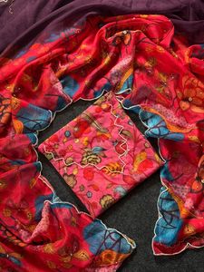 NOUVEAU Sari en soie Dhwaja Export Kalamkari fait main pour femmes du Gujarat avec fonction de séchage rapide, style décontracté, toutes saisons - Product Image 5