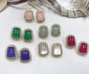 Stylish Trendy Moissanite Fusion <b>Earrings</b> Best Quality Beautiful Look Perfect for Wedding Wear and Special Occasions Modern Wear - Product Image 2