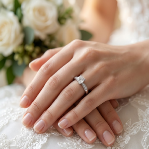 Kongkong แหวนหมั้นเพชรกึ่งเมาต์สำหรับผู้หญิง18K แข็งสีขาวทองธรรมชาติ - Product Image 4