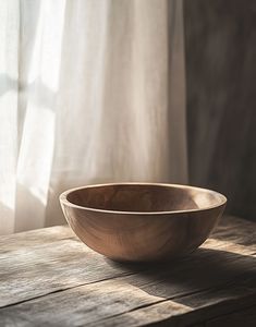 Bol de service en bois élégant et fini lisse, grand bol à salade profond pour l'hôtellerie et le service de buffet - Product Image 4