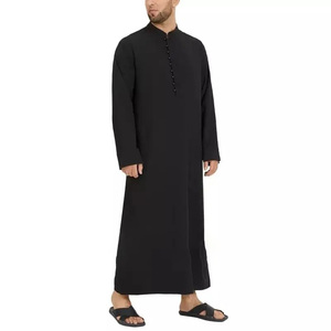 <b>Men</b> Juba Comfortable Long Islamic Robe Traditional Muslim Clothing Modest Loose Fit Breathable Fabric - Product Image 5