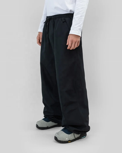 Pantalones de nieve negros de pierna ancha con cordón, pantalones de esquí largos para entrenamiento al aire libre, pantalones de nieve holgados para hombre - Product Image 4