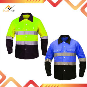 Camisa de Trabajo Reflectante de Alta Visibilidad en Oferta, Manga Larga, Transpirable, de Algodón, Tallas Grandes, Ropa de Seguridad de Alta Visibilidad, Logotipo Personalizado - Product Image 3