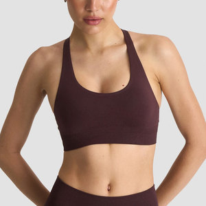 Sujetador deportivo ligero personalizado para mujer, diseño de espalda en Y, con relleno push-up, acanalado, elástico, para entrenamiento y uso en verano. - Product Image 5