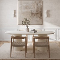 Table à manger en micro-béton Vandana Aureo Novara au design minimaliste moderne