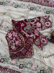 Sari en soie Rangoli de créateur exclusif, avec chemisier traditionnel élégant, séchage rapide, pour la plage, mariages, tenue indienne modeste, soirée, pour femme - Product Image 2