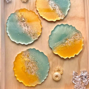 Sous-verre à thé unique fait main en résine de haute qualité avec effet vague océanique pour la maison et le bureau à très bas prix - Product Image 1