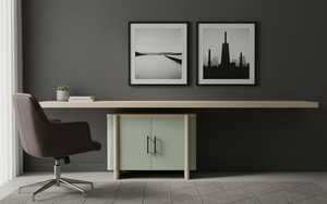 Buffet moderne à 2 portes en chêne massif pour salon - Rangement résistant à l'eau avec design minimaliste - Product Image 2