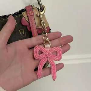 <b>Round</b> Beaded Keychain with Cowboy Boot Stars Design Classic Style <b>Canvas</b> Material Lightweight Glass Bead Detail in Navy Blue - Product Image 6