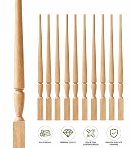 Balustre Moderne et Élégant 2015P de 34 Pouces, Réglable, Écologique, de Haute Qualité, Résistant à l'Eau, Durable, en Chêne Rouge Massif, Pièces d'Escalier - Product Image 1