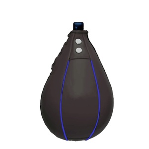 Balón de Velocidad de Cuero Genuino para Entrenamiento de Boxeo y MMA, Peso Ligero, Color Personalizado Negro/Rojo, Bolsa de Velocidad de Cuero PU para Golpear - Product Image 2