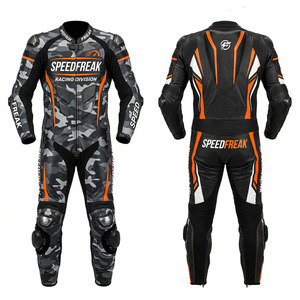 Traje de Motociclismo SpeedFreak Camuflaje, con Protección CE, de Cuero, de 1 Pieza, para Motocicleta Deportiva - Product Image 2