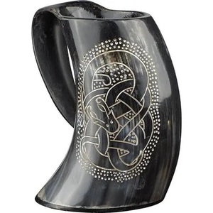 Mug à boire artisanal en corne de buffle, style viking, mugs en corne sculptée pour la décoration de la maison, personnalisation du logo disponible. - Product Image 2