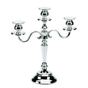 Elegant 3-Arm Silver <b>Candelabra</b> Metal Candle Holder Table Centerpiece for Wedding Event Home Decor Luxury Taper Stick Stand - Product Image 5