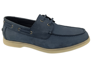 Mocasines de Lona Azul Marino con Punta Redonda, Cordones, Suela de Goma Transpirable, para Todas las Temporadas - Product Image 1