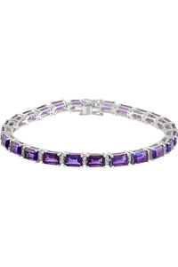 Amethyst and Cz <b>Bracelet</b> in 92.5 Sterling Silver KLSB-20417 - Product Image 1