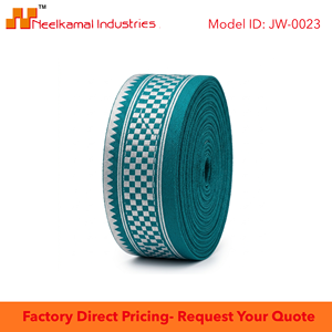 Ruban Jacquard Festif Teal Argenté 31mm de Neelkamal Industries, Ruban Décoratif Tissé pour Artisanat DIY, Nœuds et Décoration Intérieure - Product Image 6