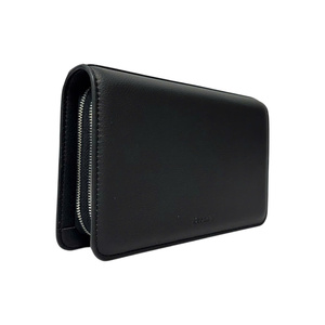 Black Long Zipper <b>Wallet</b> Microfiber Fabrics <b>RFID</b> <b>Protection</b> Waterproof Simple Design Men's Travel Cash Daily Use - Product Image 1