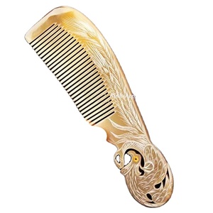 REFER COLORES CUERNO BUFFALO PEINES AL POR MAYOR Peines de cuerno antiestáticos naturales para regalos de vacaciones por artesanía de media luna - Product Image 6