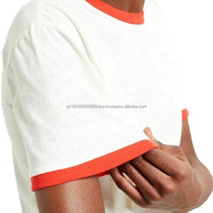 Camiseta de Manga Corta para Hombre, Corte Regular, Ribete en Contraste, Color Azul Bebé - Product Image 5