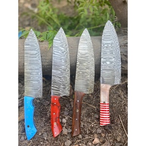 Couteau de chef artisanal en acier Damas de 13 pouces, fabriqué sur mesure par Ahmad Fabric, avec étui en cuir, manche élégant, personnalisable - Product Image 4