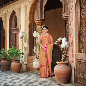 Vestido tejido de secado rápido ecológico de algodón Mal bengalí de verano para niñas boda ligera/ocasión especial - Product Image 2