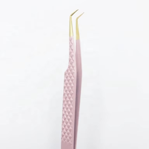 Pinzas para Extensión de Pestañas de Acero Inoxidable Sólido con Recubrimiento en Polvo y Dorado, con Agarre de Diamante de 90 Grados, Personalizadas, de Marca Privada, Más Vendidas - Product Image 2