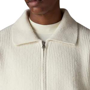 Chaqueta de punto acanalado extragrande con cremallera para hombre, chaqueta bomber informal con cremallera, chaqueta de punto suave con cremallera para hombre, ropa de invierno - Product Image 1