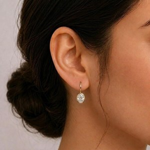 IGI Certified Lab Grown Diamond Oval <b>Drop</b> Dangle Earrings in 10K 14K 18K Solid Gold Bezel Set Luxury Long Diamond Earrings - Product Image 6