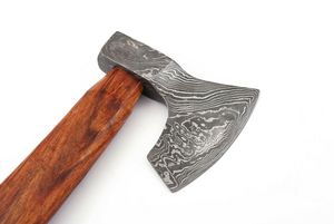 Hand Forged Pattern Steel Camping Hatchet With Premium Wooden Handle Outdoor Utility <b>Tool</b> Manufacturer Custom Handcrafted - Product Image 4