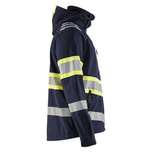 Custom Printed Logo Canvas Stand Collar Work Wear <b>Jacket</b> for Men Safety Strips Breathable Durable Waterproof Safety <b>Jacket</b> - Product Image 4