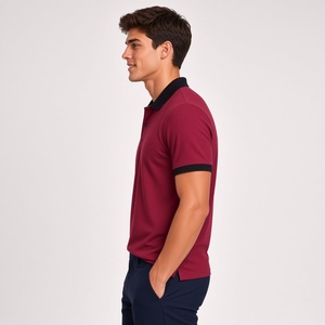 T-shirt Homme Athletify Bordeaux à Logo Imprimé par Transfert Thermique, Manches Courtes, Coton Piqué, Couleur Unie, Coupe Décontractée, Respirant - Product Image 3