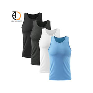 Camiseta sin mangas de algodón 100% con cuello redondo y bajo curvo, estilo oversize, personalizada para hombre, tallas grandes - Product Image 4